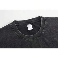 Unisex Vintage Sublime Long Beach Sun Charcoal Acid Wash Graphic Tee - Black - View 4
