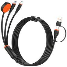 100W 5合1多功能快充線 便攜旅行充電線 兼容 全系列及各類電子設備 多裝置整合充電線 - 黑色 - 查看 6