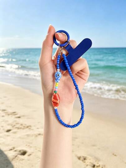 1PC Summer Bohemian Seed Bead Fish Beaded Phone Lanyard Cute Anti-Lost Decorative Chain