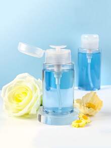 1pc Plastic Pump Dispenser Bottle, Suitable For Nail Polish Remover, Makeup Remover, Etc. With Flip Cap Pump Dispenser, Travel Storage Bottle (120ml-200ml), Great Christmas Gift - White - View 7