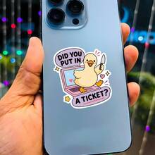 Did You Put In A Ticket Duck 趣味 IT 支援貼紙，可愛辦公室幽默 Helpdesk 金句設計，適用於筆電、筆記本、水壺、杯子、日誌、置物櫃，適合學生、教師、上班族、創意工作者與科技幽默愛好者的完美禮物 - 彩色 - 查看 4