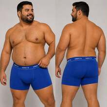 KIT com 10 Cuecas Boxer Plus Size em Microfibra Lisa Box Extra Grande Masculino Conforto e Qualidade - Multicolorido - Visão 6