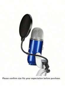 Professional Microphone Windscreen With Dual-Layer Sound Filter, Suitable For Karaoke, Live Streaming And Podcast Recording, XLR Interface - Multicolor - View 10