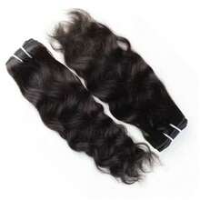 2PCS Natural Wave Bundles Human Hair Natural Hair Extensions Human Hair Weave Bundles Natural Color Can Be Dyed - Natural Black - View 5