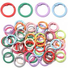 20pcs/Pack Colorful Metal Round Spring Rings 23mm, Dopamine Open Split Rings, Handmade Jewelry Key Chain Clasp DIY Accessories, Bag Buckle Spring Hook Pendant Materials - Spring Ring - View 5