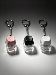 1pc Creative Keyboard Keycap Keychain, Colorful Crisp Click Desktop Toy, Relieve Stress And Anxiety, Fun Office Decor, Unique Gift Choice - Multi-color B - View 3