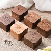 Personalized Engraved Wooden Engagement Ring Box | Custom Ring Box With Names And Date, Proposal & Anniversary Gift For Couples - Multicolor - View 8