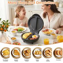 SUPERLEX Omelette Maker Electric 750W, Breakfast Maker, With Easy-Clean Coated Non-Stick Cooking Plate, Can Make 2 Omelettes, Automatic Temperature Control, Fast Preheating, Double-Sided Uniform Heating, Non-Stick Coating, Suitable For Kitchens And Apartments - UK Plug(220-240V) - View 4
