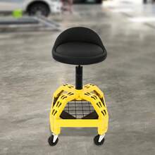 YUNRUX Taburete con ruedas ajustable Silla de taller ajustable para taller mecánico - A - Ver 9