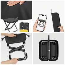 1pc Aluminum Alloy Folding Chair, Portable Lightweight Stool With Storage Bag, Picnic Camping Travel Outdoor Seat - Multicolor - View 6