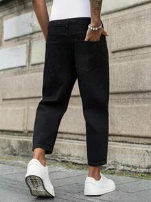 Men's Casual Versatile Commuting Denim Jeans With Pockets - Black - View 5