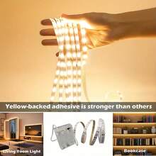 Battery Powered LED Light Strip (Batteries Not Included), Warm White & Bright White, Wireless Switch Control, Suitable For TV Backlight, Party, Bedroom, Camping, DIY Home Decor, Perfect Choice For Thanksgiving - 彩色 - 查看 2