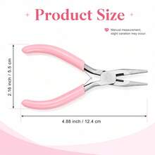 High-Quality Carbon Steel Round Serrated Jewelry Pliers - Pink, Suitable For DIY Beading And Handmade Crafts - Multicolor - View 5