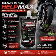 Vacinas Selante Original Para Pneu De Moto  Anti Furo 500ml - Help Max - Tamanho Único - Visão 4