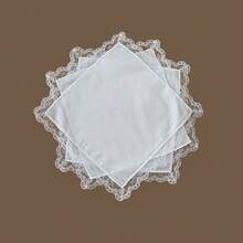 Pure White Lace Handkerchief Happy Wedding Season Party Decoration DIY - Multicolor - View 4
