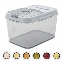 1pc Rice Storage Container, 7.5kg Or 15kg Capacity, Large Airtight Kitchen Grain & Cereal Storage Box For Flour, Beans, Dry Food & Pantry Organisation - View 5