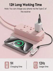 Mikrofon Lavalier Nirkabel Warna Pink, Mikrofon Jepit Mini Portabel Frekuensi Ganda 2.4GHz, Pasang dan Mainkan dengan Peredam Kebisingan Otomatis dan Baterai Isi Ulang 60mAh, Cocok untuk Perekaman Video, Siaran Langsung, Wawancara, dll. - View 3