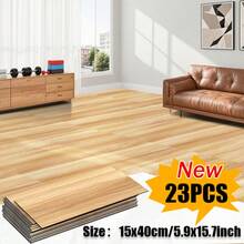 Waterproof Anti-Slip Faux Wood Self-Adhesive Flooring, Thickened PVC Material Durable Against Foot Traffic, 15x40cm Plank Size, 23pcs Set, Built-In Adhesive Backing Glue-Free Installation, Suitable For Living Room Bedroom Entryway Store, Low Cost Create Natural Wood Style Floor - 23 Pieces - View 15