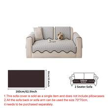 SANMOSPIN 1pc Solid Color Chenille Irregular Sofa Cover, All-Season Sofa Pad, Pet-Friendly Sofa Protector, Machine Washable, Hand Washable, Bedroom, Office, Living Room Furniture Protection Pad Home Decor - Light Grey - View 7