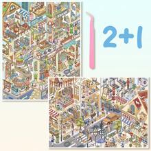 3 Sheets Sticker Material + 1 Scene Card + 1 Effect Image/Pack, 3D Creative Fun Scene Stickers, Planner Stickers, Suitable For Gifts, Office, Home, Classroom, Entertainment Toys, Student Planner - A - View 16