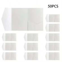 2026F00041319 25/50pcs Tri-Fold Pocket Wedding Invitation Covers, Engagement 15th Anniversary Birthday Baptism Simple Invitation Envelopes, DIY Invitations, 5*7 Inch Pocket Invitations, Customized Invitations, Wedding Cards, Invitation Cards - one-size - View 10