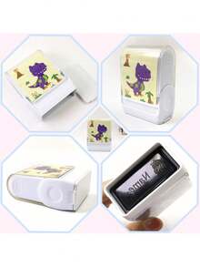 1PC Custom Name Stamp For Clothing,Personalized Clothing Stamps For Clothes, DIY Customized Cartoon Self Inking Name Seal Stamp For Personalized Gift,Clothes Stamp For Waterproof. - Dinosaur - View 5