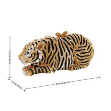 Women Cute Tiger Shaped Evening Clutch Sparkling Rhinestones Handbag Prom Party Purse - Gold - View 4