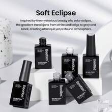 Beetles 6 Colors Soft Eclipse Grey Gel Nail Polish Set, White Black Beige Grey Milky Gel Polish Kit, Soak Off UV LED Nail Art Manicure - 6 Colors Soft Eclipse Grey - 查看 6