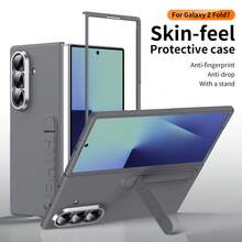 Funda para teléfono Galaxy ZFold3/Fold4/Fold5/Fold6/Fold7/Fold8/Fold8Ultra/W26 con diseño de marco de protección de lente, versátil y de moda, funda para teléfono con soporte, funda para teléfono de unicolor - Multicolor - Ver 34