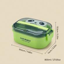 Plastic Bento Box Adult, Microwavable Lunch Containers, Meal Prep Containers With Dividers, Travel Food Containers, Snack Containers With Lids, Leakproof Stackable Lunch Box, With Handle Cutlery Sauce Box, For Student School Office - Multicolor - View 18
