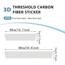 4pcs Invisible Door Sill Protector, Durable Material Resistant To Wear, Protects Car Door Frame, Minimalist Design - 4PC Transparent Anti-scratch Film - View 2