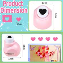 Paper Hole Puncher Cutter Tool Heart Shape 3/8 Inch 8mm For Paper Crafts Portable Suitable For Cardmaking For Scrapbooking For Journaling For Student For Nail Art Random Color - 3/8 Inch 8mm Heart Puncher - View 2