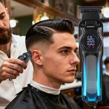 Hatteker 1pc Men's Oil Hair Clipper LCD Digital Display USB Rechargeable High Power Electric Hair Trimmer Barber Shop Hair Clipper Razor - View 13