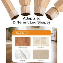 8/16 Medium-Sized Transparent Chair And Table Leg Protection Covers, Square Furniture Protective Pads, Transparent Rubber Caps, Highly Elastic Silicone That Fits Various Solid Wood Table Legs. Practical Furniture Accessories For Reducing Noise And Pr - Multicolor - View 6