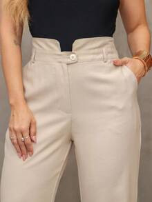 YING ZI Marrant Fermer Mode Tailored Dress Pants - 米色 - 查看 5