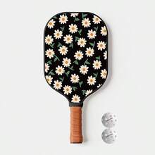 Set de palas de pickleball ligeras para adultos y principiantes, con 2 pelotas, palas de pickleball con estampado, raqueta de pickleball de moda, regalo deportivo - Negro - Ver 10