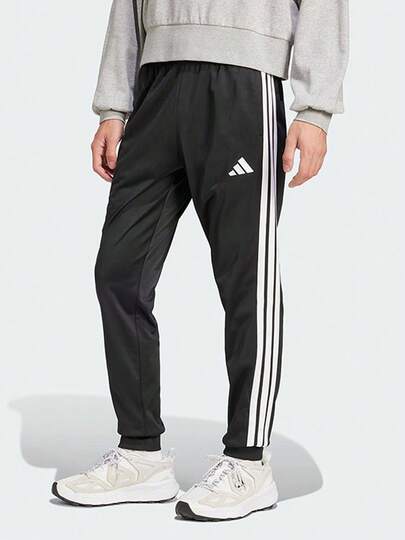 Quần thể thao adidas dệt kim nam, sọc, chống mài mòn, thân thiện với da, thoáng khí, cạp trung, dáng tapered
