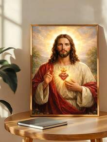 1pc Christian Wall Art, Sacred Heart Of Jesus Print, Religious Art, Catholic Home Decor Poster, Gift, Suitable For Bedroom, Living Room, Kitchen, Apartment, Wall Art, Wall Decor, Home Decor, Room Decor, Canvas Wall Art, Poster, Optional Frame - 1PCS - View 5
