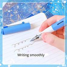6pcs/Set Erasable Fountain Pen Set (2 Pens + 4 Ink Cartridges), Starry Sky Series, Comfortable Grip, Ideal Gift For Beginners, School Supplies - Sets - View 6