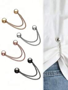 2/4/6/8/10 Pairs Magnetic Edge Clips, Detachable Cardigan Fasteners, No Nails Or Sewing Required, Metal Clips For Tightening And Shortening Pant Legs And Cuffs - A - View 2