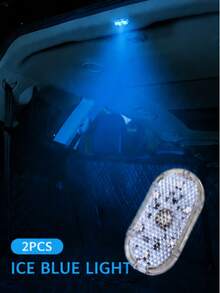 1//2/4pcs Car LED Ambient Lights, Footwell Lights & Interior Decor Lights. RGB Mini Wireless Stick-On Lights For Car Ceiling And Foot Area. First Use: Turn On The Switch And Charge Fully First(Random Style) - 彩色 - 查看 17