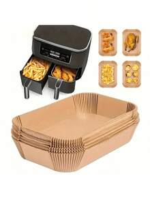 50/100 Piezas, Papel de Horno, Revestimiento para Freidora de Aire, Revestimiento para Horno, Accesorios de Cocina, Papel de Horno Antiadherente, Accesorios para Freidora de Aire, Resistente al Aceite y al Agua, Revestimiento de Papel para Hornear, Asar, Microondas, Freidora de Aire, Revestimiento para Freidora de Aire de Cocina, Papel para Freidora de Aire - Multicolor - Ver 2