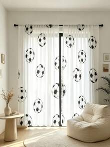 2 buah Tirai Cetak Sepak Bola Dinamis Datar 2D, Cetak Digital 2D, Cocok untuk Musim Semi/Panas, Hadiah, Kamar Tidur, Anti Nyamuk, Kantor, Ruang Tamu, Desain Semi-Transparan Artistik, Dapat Dicuci dengan Mesin - MultiWarna - View 10