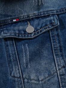 Men's American Vintage Long Sleeve Denim Jacket, Autumn Style - Medium Wash - View 9