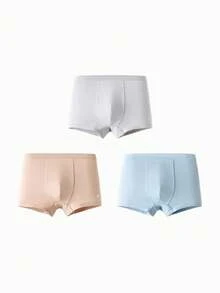 Mini Bala Boys' Soft Boxer Shorts, Breathable And Comfortable, No Binding 3 Packs - Gray Tone - View 1