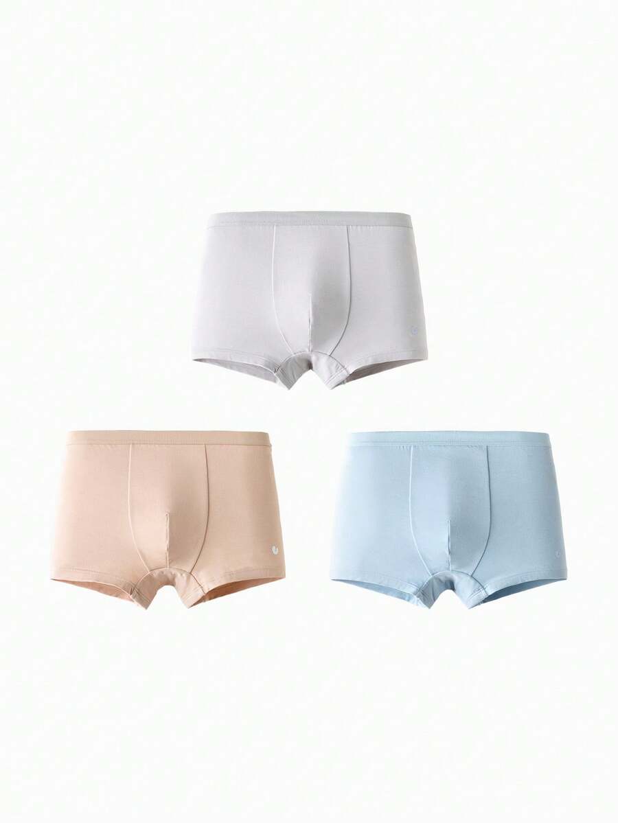 Mini Bala Boys' Soft Boxer Shorts, Breathable And Comfortable, No Binding 3 Packs - Gray Tone - View 1