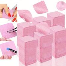 Lint-Free Nail Wipes, Nail Polish Remover Pads, Eyelash Extension Wipes, Soft Non-Woven Acetone Nail Polish Remover Pads, Nail Wipes For Nail Prep And Gel Nail Polish Removal, Lint-Free Nail Gel Wipes, Eyelash Extension Wipes - Pink - View 2