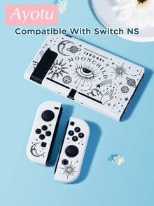 Ayotu 1pc Sun Moon Star Pattern Compatible With Switch2/Switch NS/Switch OLED Game Console Protective Shell, New Generation TPU Soft Shell, Universal Game Controller Protective Case, Switch Controller Protective Case, Switch Game Accessories, Anti-Drop, Anti-Slip, Anti-Scratch, Fashionable, Autumn Romantic/Back To School Gift/Valentine's Day Gift/Christmas Gift/Halloween Gift - Multicolor - View 13