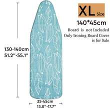 1pc Blue Leaf Pattern Ironing Board Cover | Polyester Material, Heat Resistant, Elastic Edge, Easy To Install, Machine Washable, Fits Most Ironing Board Sizes, Cover Only - Blue Leaf - View 16