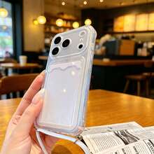 1 Stück transparente Kartenhalter Handyhülle mit 4-Ecken-Sturzsicherung + verstellbarem Lanyard-Seil, kompatibel mit iPhone 17 Pro Max/16 Pro/15 Pro/14 Pro Max/11/Galaxy S26 Edge/S25 Plus/S24/S23+/Galaxy S20 FE/Galaxy A37/A57/A27/Note 14 Pro/A4/A13C/A3X/A58/A16/A5 PRO/Smart 8 Serie, geeignet für Männer und Frauen für den täglichen Gebrauch - Transparent - Übersicht 5